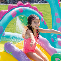 Piscina Dino com Escorregador e Acessórios Exclusivos!