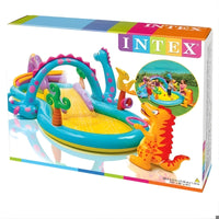 Piscina Dino com Escorregador e Acessórios Exclusivos!